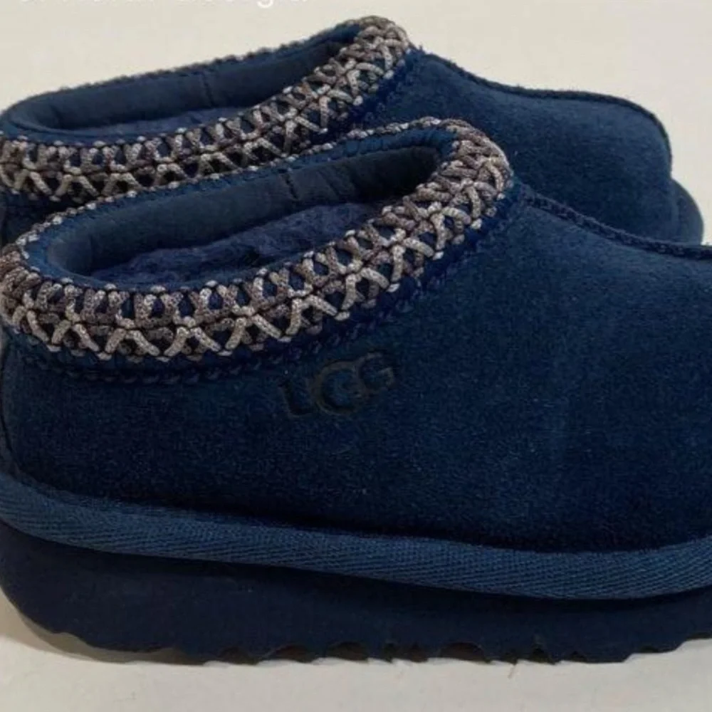 Kids Girl’s Toddler UGG Tasman II Blue Suede Slip-On Shoes Size 6